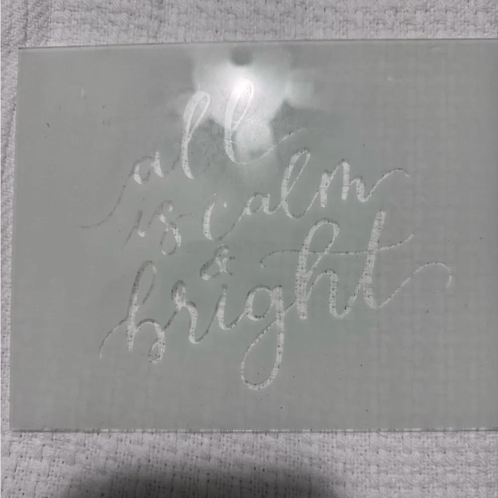 Decorative Christmas Glass Sign with Script Text 🎅🏼🎄